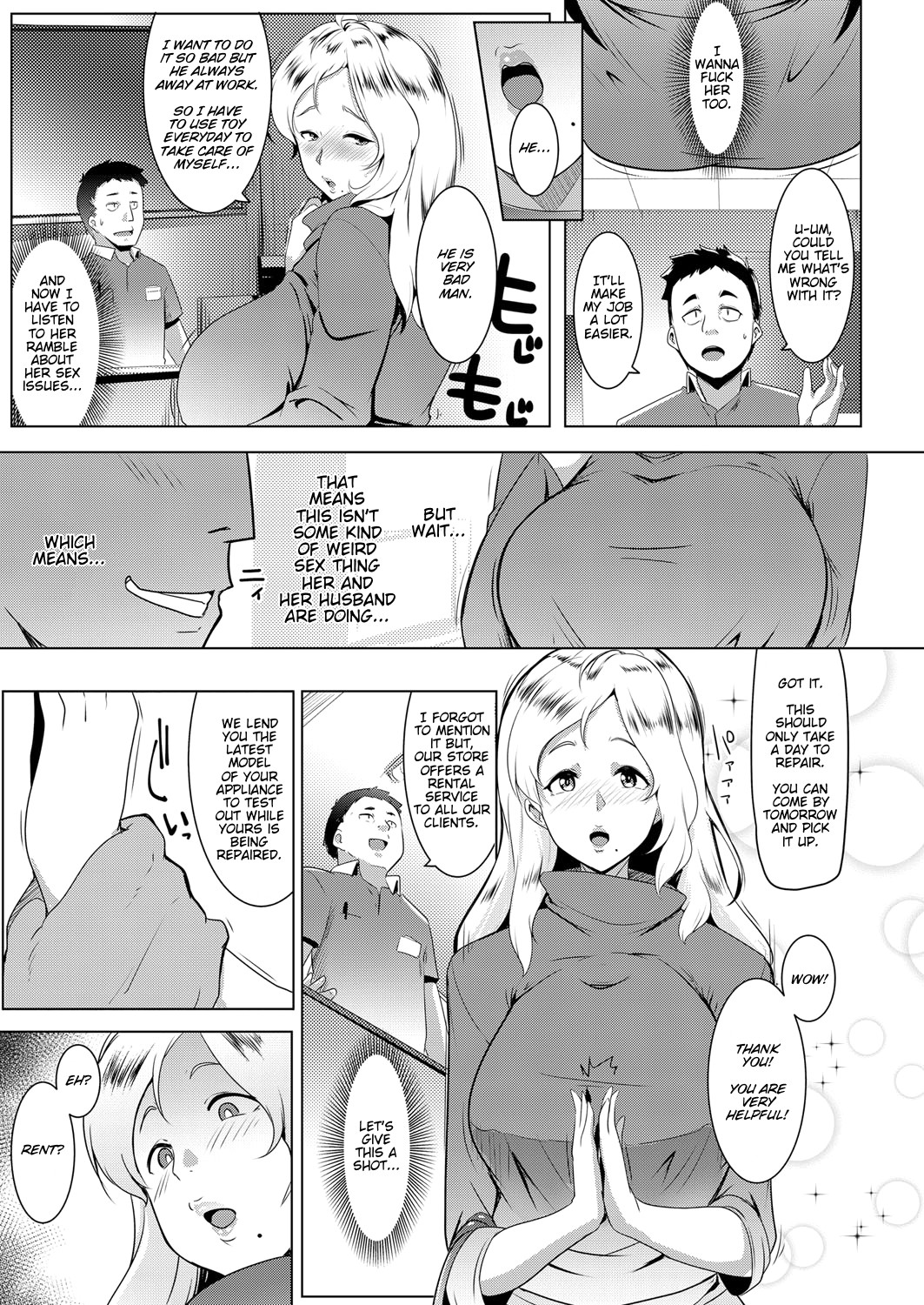 Hentai Manga Comic-A Blonde Housewife's New Toy-Read-3